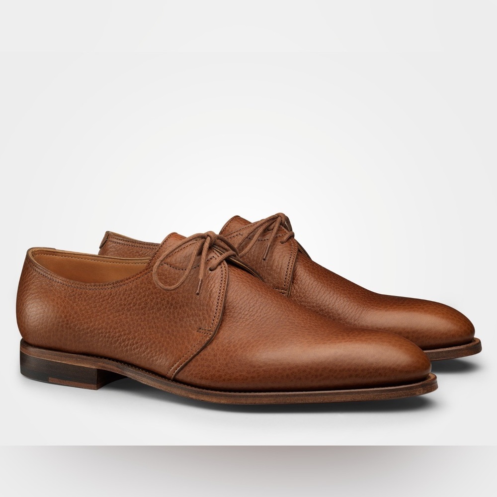 John Lobb Weldon Tan Moorland Grain Derby Shoe